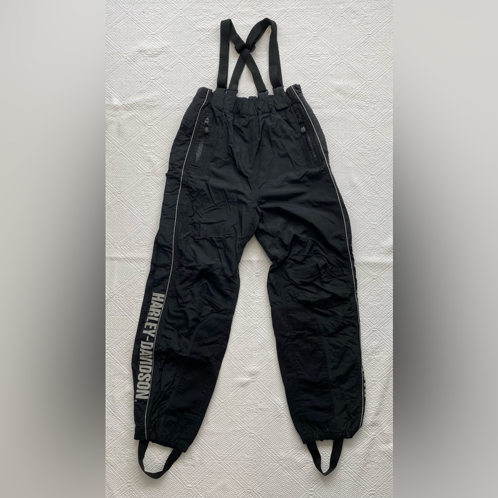 Harley-Davidson Black Men's Snow Joggers with Reflective Side Logo & Suspenders